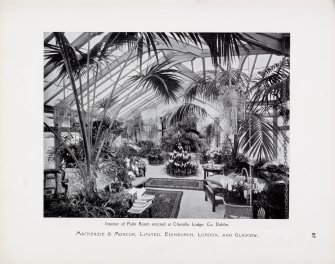 Catalogue of Horticultural Buildings by MacKenzie and Moncur
Interior of Palm Room erectd at Clonsilla Lodge, Co.Dublin (Exterior on page 86)