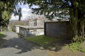 General view of possible engine room, N and S main buildings from SSW.