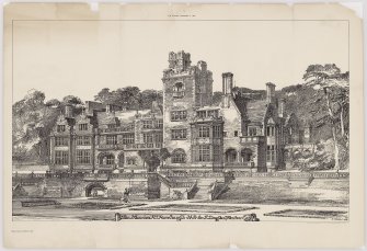 Perspective view of Rosehaugh House.
Titled: "Royal Academy Exhibition 1893.  Photo litho Sprague & Co A & S East Harding Street Fetter Lane E.C."