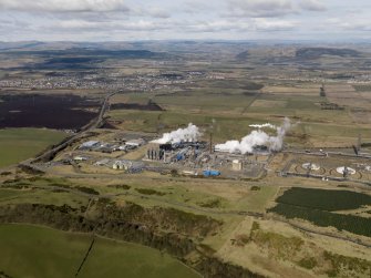 General aerial view centred on the petrochemical complex, taken from the SSE.