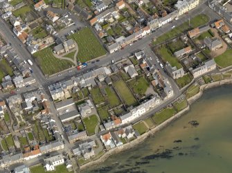 General oblique aerial view of the village centred on Rankeillor Street, taken from the SSW.
