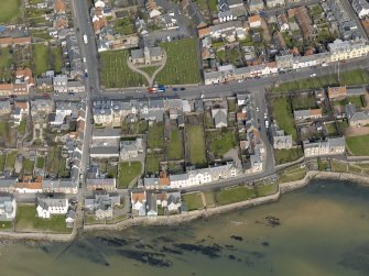 General oblique aerial view of the village centred on Rankeillor Street, taken from the S.