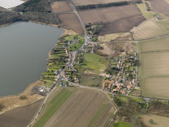 General oblique aerial view centred on the villages, taken from the E.