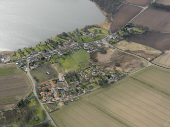 General oblique aerial view centred on the villages, taken from the NNE.