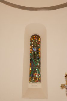 Interior. Ground floor, the chancel detail of left window