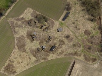 Oblique aerial view centred on the heavy anti-aircraft battery, taken from the WSW.