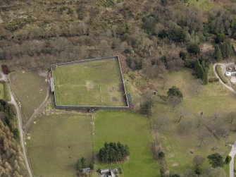 Oblique aerial view centred on new walled garden, taken from the W.