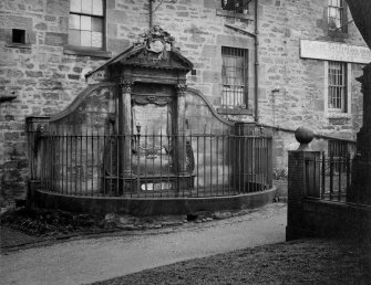 EPS/5/3  Photograph of gravestone/memorial, with text;'Greyfriars Chruchyard East Division  South East Wall'
Edinburgh Photographic Society Survey of Edinburgh and District, Ward XIV George Square