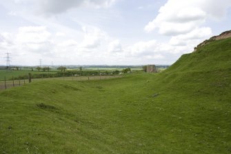 General  view from ESE from mottte and bailey earthworks