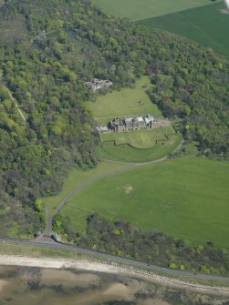 Oblique aerial view centred on Gosford House and policies, taken from the WNW.