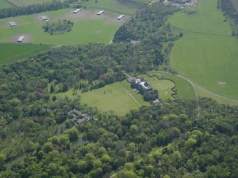 Oblique aerial view centred on Gosford House and policies, taken from the NE.