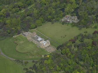 Oblique aerial view centred on Gosford House and policies, taken from the SSW.