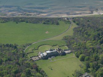 Oblique aerial view centred on Gosford House and policies, taken from the E.