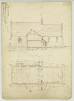 South elevation and plan.