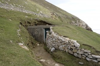 Village Bay, Gun Emplacement. View of magazine from W.