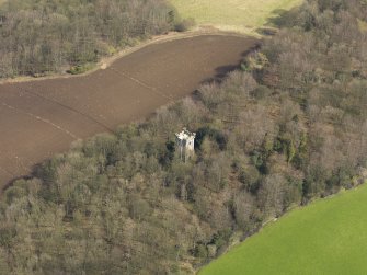 Oblique aerial view centred on the tower, taken from the NE.