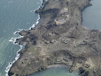 Oblique aerial view centred on the northern defences, taken from the N.