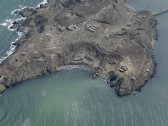 Oblique aerial view centred on the northern defences, taken from the NNW.