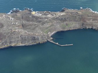 Oblique aerial view centred on central defences with part of the northern defencesadjacent , taken from the W.