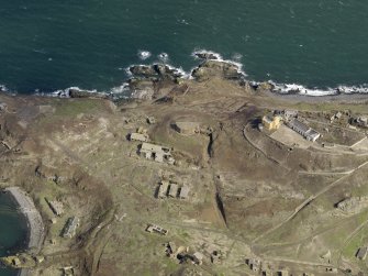 Oblique aerial view centred on the northern defences, taken from the WNW.