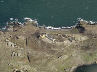 Oblique aerial view centred on the central defences, taken from the W.