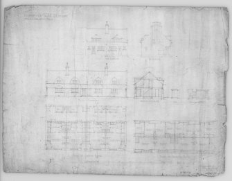 Cottages for J J Gelletly Esq.
Sections, elevations and plans.