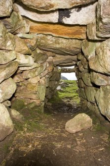 Village Bay, House of the Fairies. View from within the souterrain looking towards the entrance.