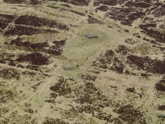 Oblique aerial view centred on the bunkers and trenches, taken from the E.