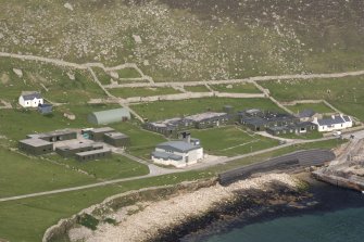 Village Bay, Ministry of Defence Establishment. Elevated general view from W, including the Factor's House, church and manse.