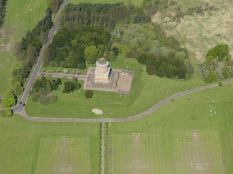 Oblique aerial view centred on the mausoleum, taken from the SSE.