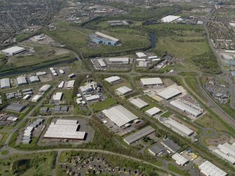 Oblique aerial view centred on  the Dalmarnock-Dalbeth-Carmyle area of Glasgow (future site of the Glasgow 2014 Commonwealth Games), taken from the E.