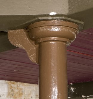 Interior. Second floor. West end. Section A. Detail of column head with flange for additional strength