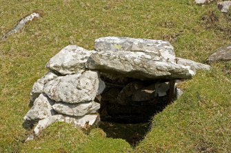 Gleann Mor, spring and well head. Detail of well head from W.