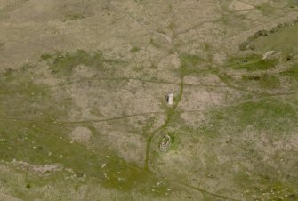 Oblique aerial view centred on the lighthouse, taken from the SSW.