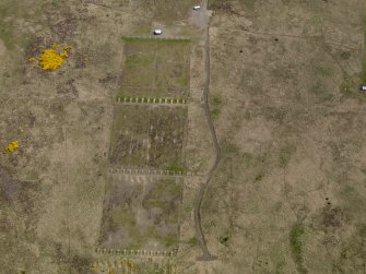 Oblique aerial view centred on the firing range, taken from the WSW.