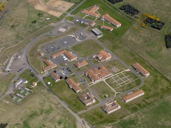 Oblique aerial view centred on Barry Buddon Camp, taken from the SW.