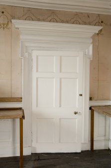 Interior. Tower. Third floor. East Bartizan bedroom door. Detail