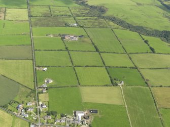General oblique aerial view of the square patchwork field pattern, taken from the SSW.