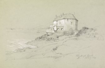 Drawing of Blackness Castle showing view from SW.
Titled: 'Blackness Castle, D. 17th July 1849'