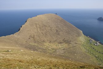 St Kilda, Hirta. View E from Conachair to An Lag and Oiseval.