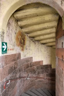 Interior. Main mill building, view of staircase