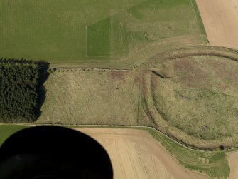 Oblique aerial view of the remains of the fort, taken from the SSW.