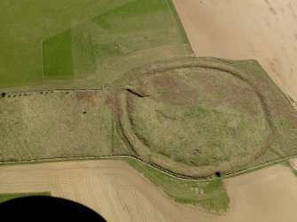 Oblique aerial view of the remains of the fort, taken from the SSW.