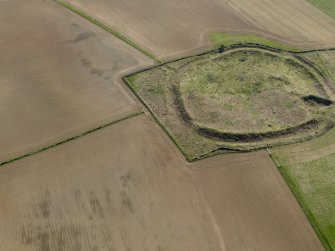 Oblique aerial view of the remains of the fort, taken from the NE.