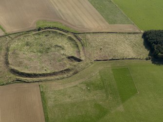 Oblique aerial view of the remains of the fort, taken from the NNE.