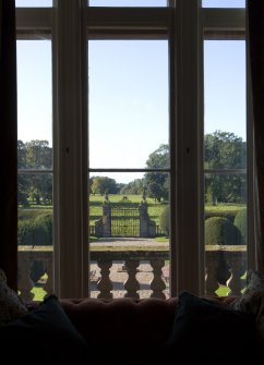 View of gates from 1st floor drawing room