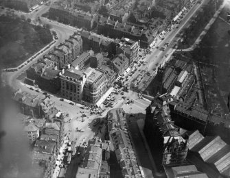 Edinburgh, Princes Street, West End, oblique aerial view taken from the SW.