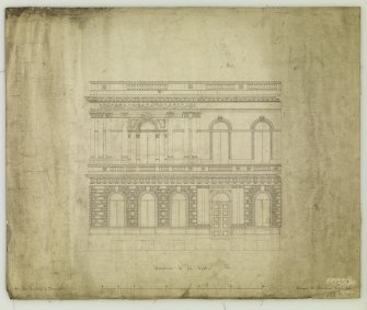 Elevation.
Titled: 'Elevation to the East  For The Faculty of Procurators.  Glasgow  33 Bath Street.  April 1855.'