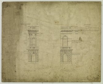 Elevations to West Nile Street and St George's Place, now Nelson Mandela Place.
Titled: 'Elevation to West Nile Street  Elevation to St George's Place  For The Faculty of Procurators.  Glasgow  33 Bath Street  Novr. 1854.'