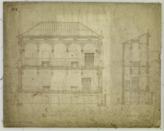 Sections.
Titled: 'Section on the Line E-F  Section on the Line G-H  For The Faculty of Procurators.  Glasgow  33 Bath Street  Octr. 1854.'
